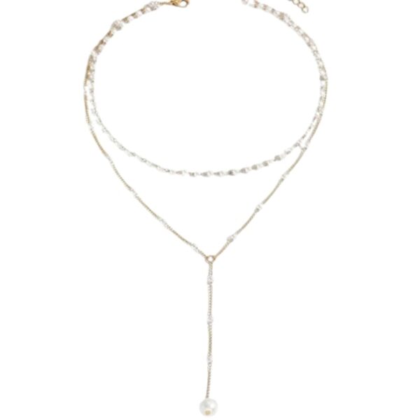 Elegance Drop Pearl Layered Necklace