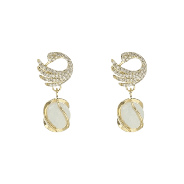 Swan Whisper Drop Earrings