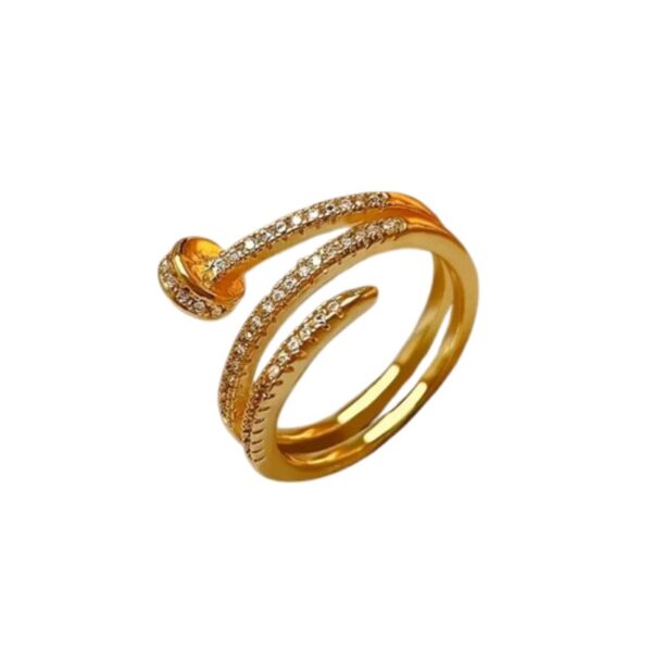 Golden Swirl Sparkle Ring