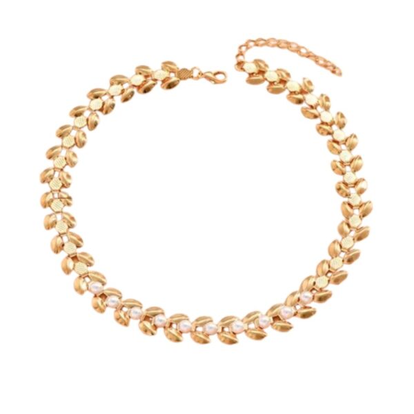 Golden Laurel Pearl Choker