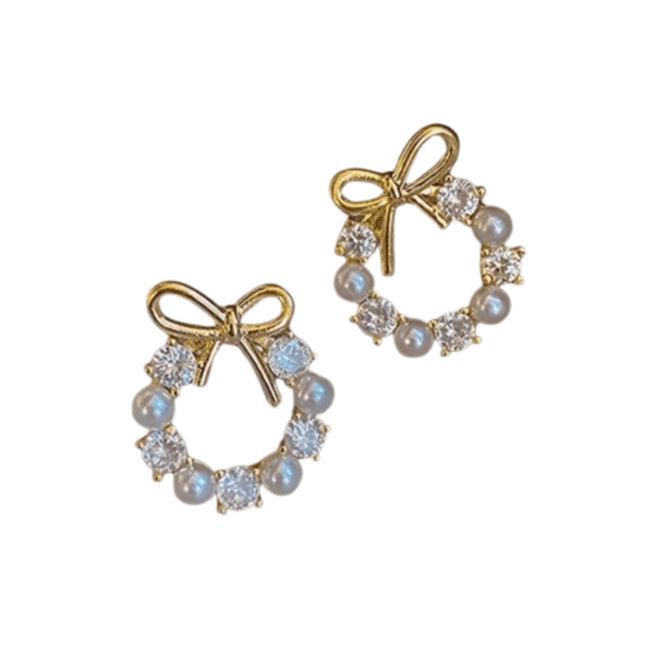 Pearl Blossom Bow Earrings