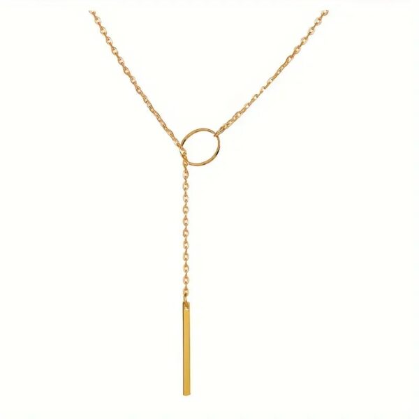 Golden Minimal Bar Lariat