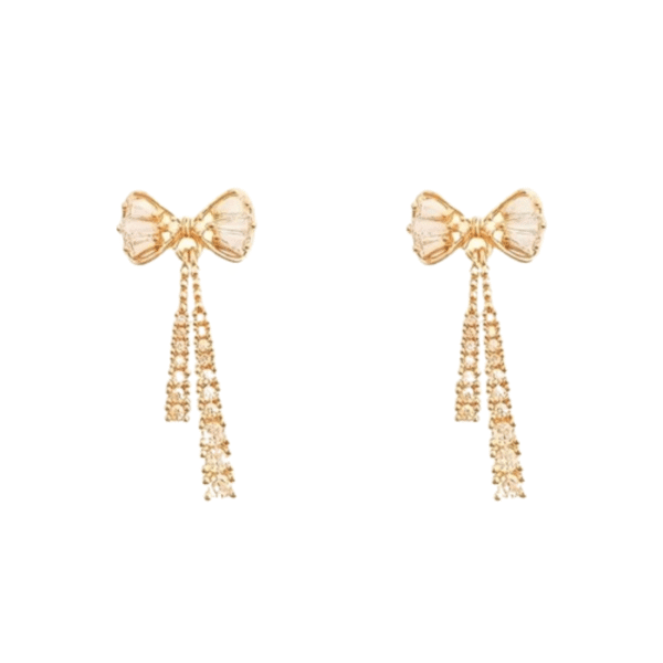 Golden Bow Drape Earrings