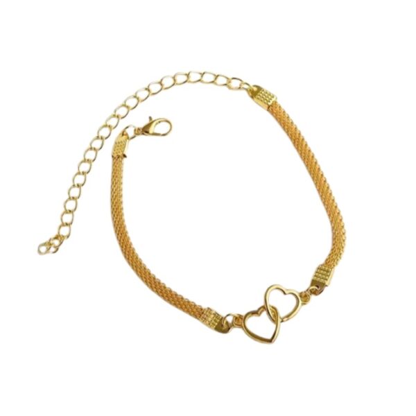 Golden Heart Link Anklet